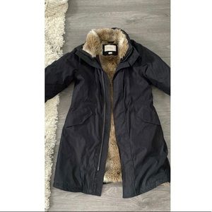 Aritzia “Oskar” faux fur lined jacket. mid length
